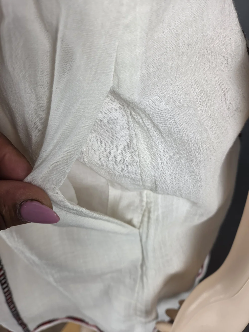 Madewell White Sleeveless Midi Dress with Red & Black Embroidery - Picture 10 of 11